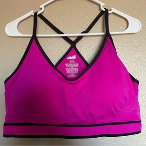 AVIA Women’s Active Criss Sports Bra - Plus Size - Pink & Black